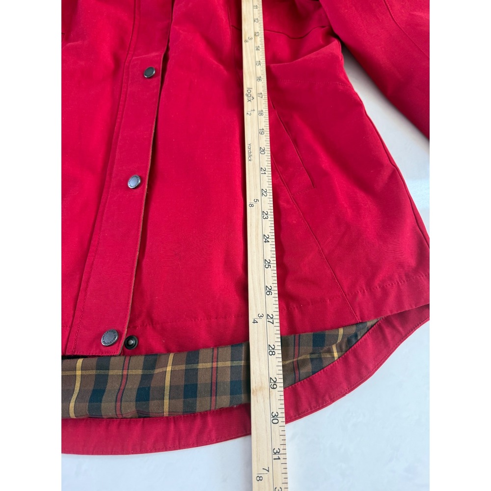 NWOT Pendleton Hooded Water Resistant Rain Coat Womens M Red Plaid Liner - Picture 8 of 10